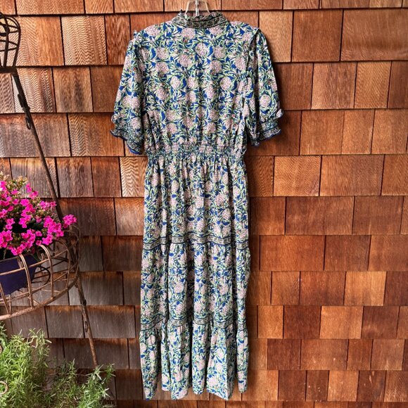 NWT Max Studio London Floral Print Short Sleeve Tiered Maxi Dress in Women's XL - Picture 11 of 16